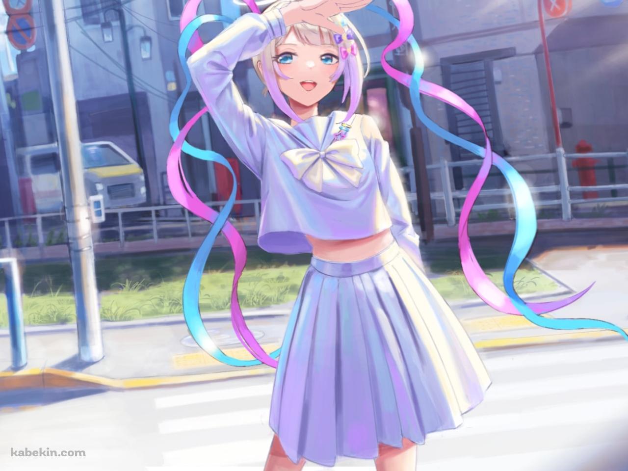 頭に手をかざす超てんちゃん / にーでぃがーる / NEEDY GIRL OVERDOSEの壁紙(1280px x 960px) 高画質 PC・デスクトップ用