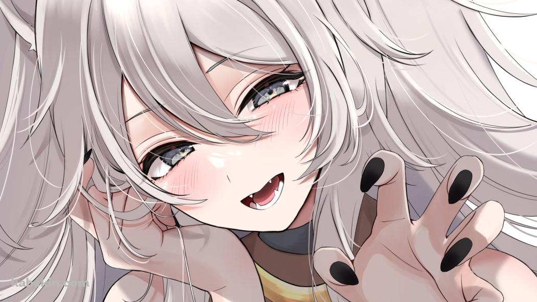 左手をかざす獅白ぼたん / ホロライブ / バーチャルYouTuberの壁紙(1051px x 591px) 高画質 PC・デスクトップ用