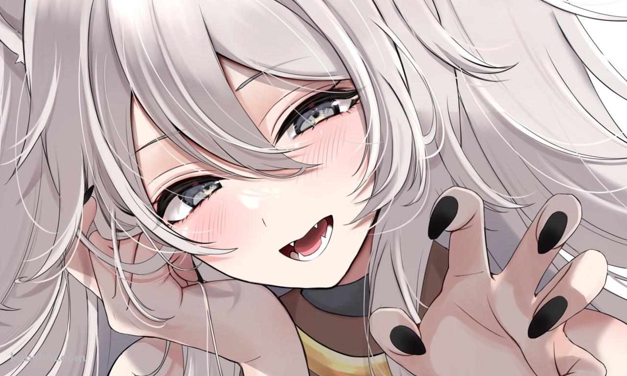 左手をかざす獅白ぼたん / ホロライブ / バーチャルYouTuberの壁紙(1280px x 768px) 高画質 PC・デスクトップ用