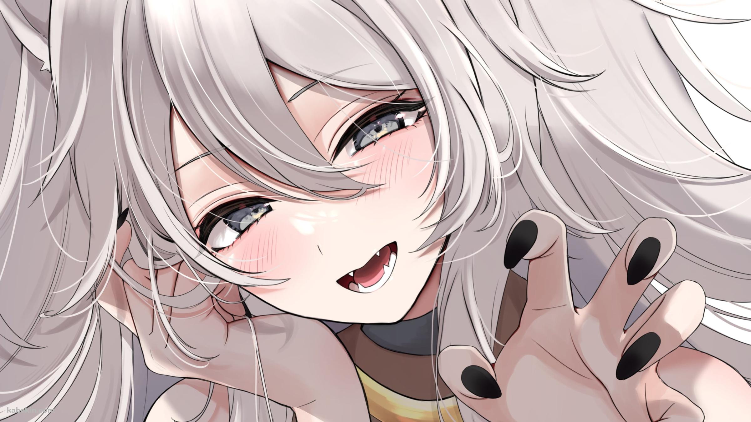 左手をかざす獅白ぼたん / ホロライブ / バーチャルYouTuberの壁紙(2400px x 1350px) 高画質 PC・デスクトップ用