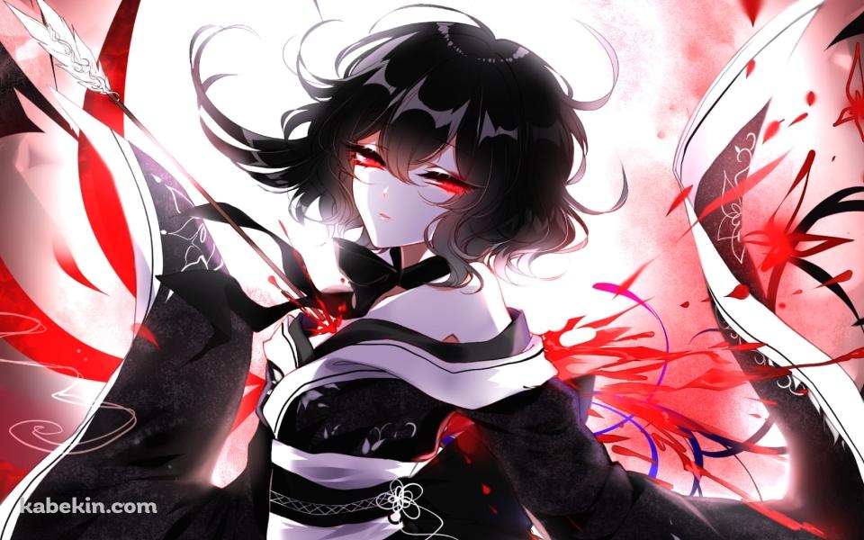 黒い着物を着た封獣ぬえ / 東方の壁紙(960px x 600px) 高画質 PC・デスクトップ用