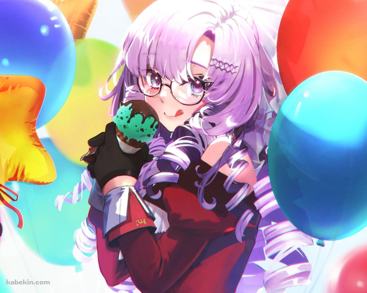 チョコミントアイスを持つ可愛い壱百満天原サロメの壁紙(1280px x 1024px) 高画質 PC・デスクトップ用