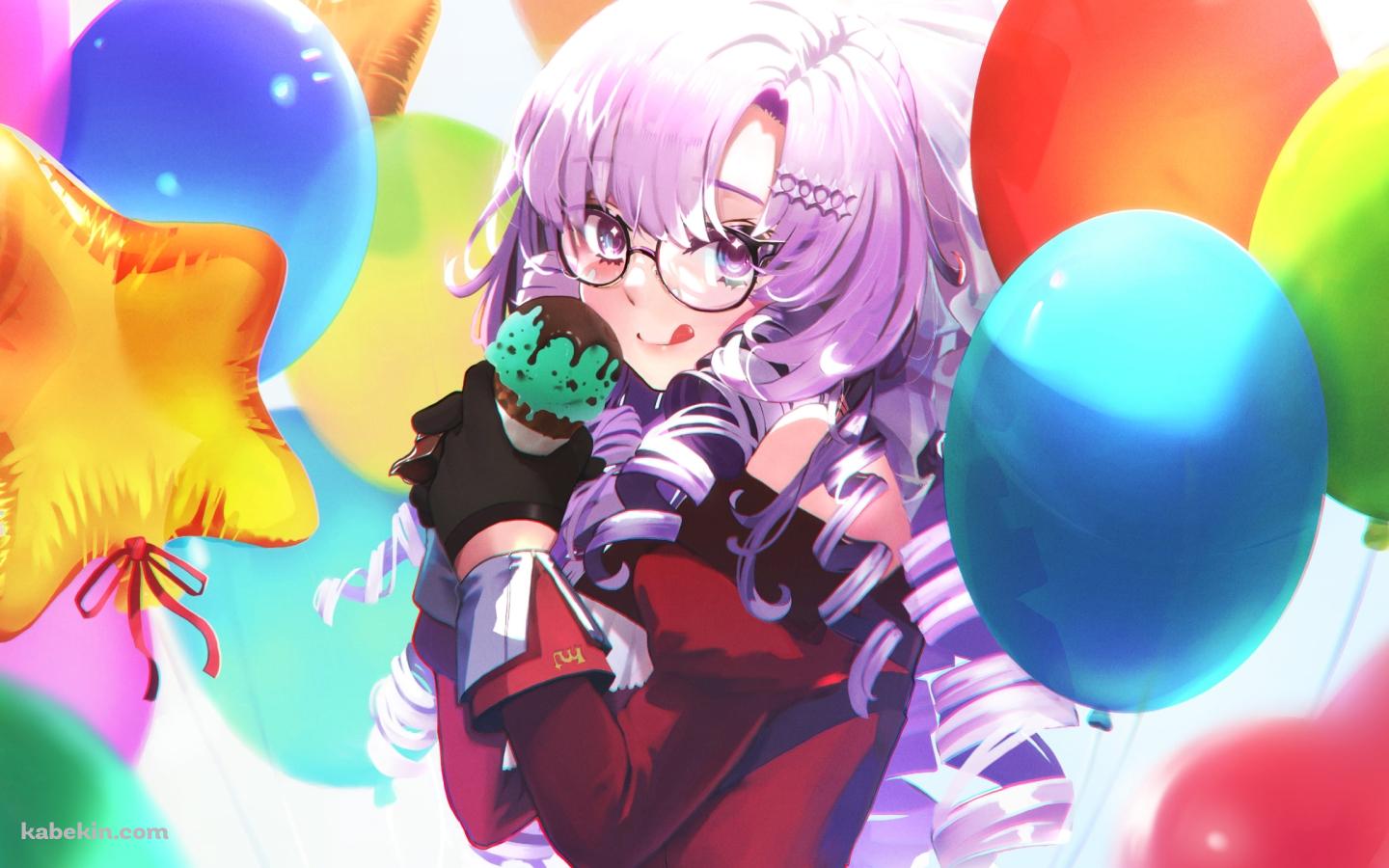 チョコミントアイスを持つ可愛い壱百満天原サロメの壁紙(1440px x 900px) 高画質 PC・デスクトップ用