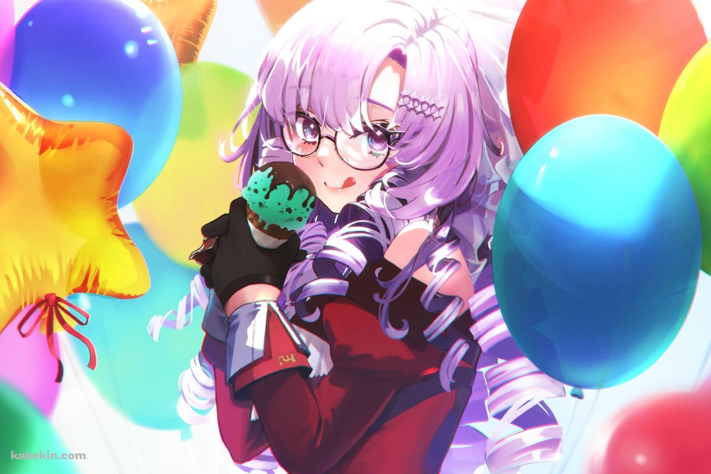 チョコミントアイスを持つ可愛い壱百満天原サロメの壁紙(1440px x 960px) 高画質 PC・デスクトップ用