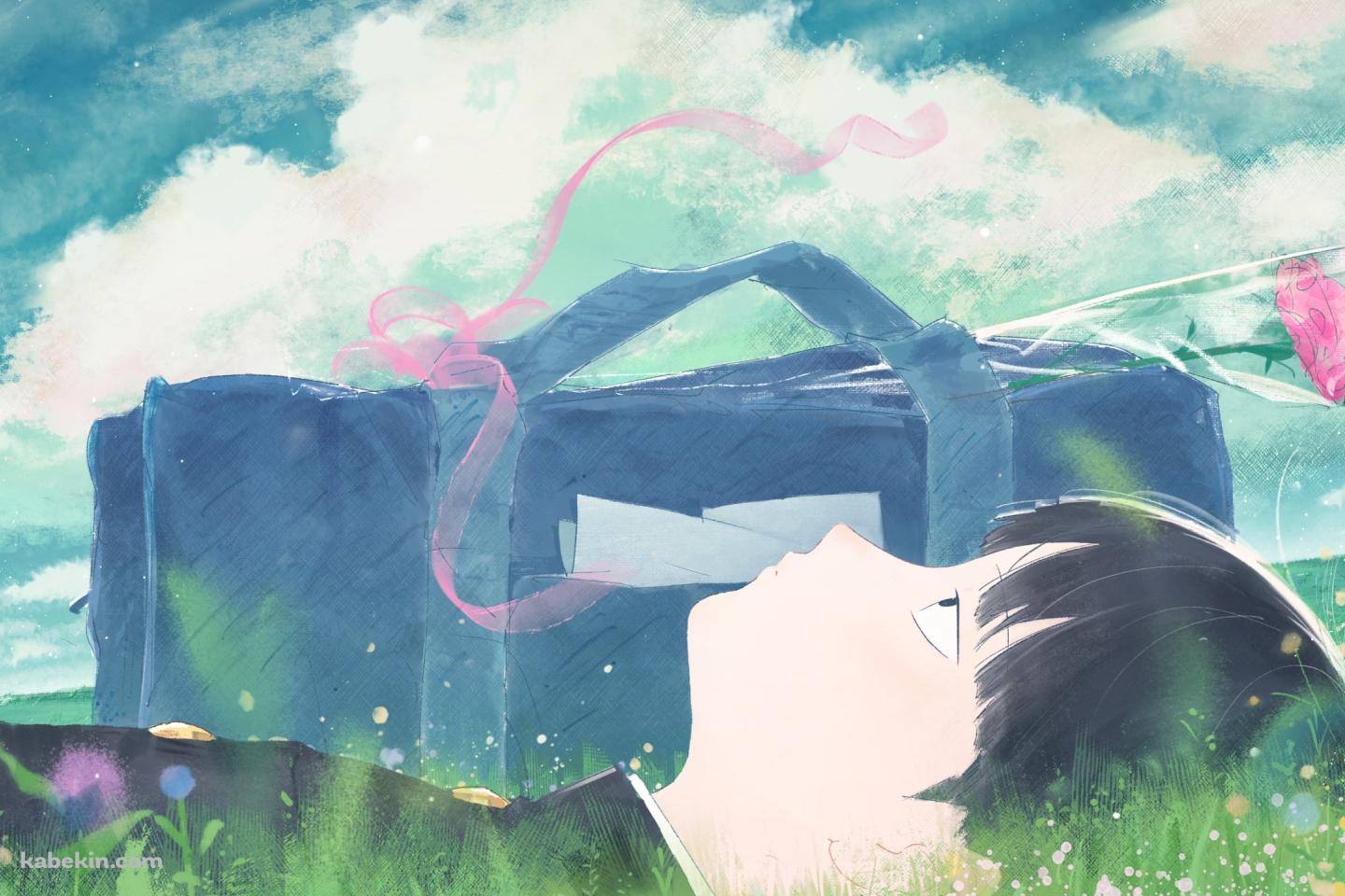 原っぱに寝転ぶ影山茂夫 / モブサイコ100の壁紙(1440px x 960px) 高画質 PC・デスクトップ用