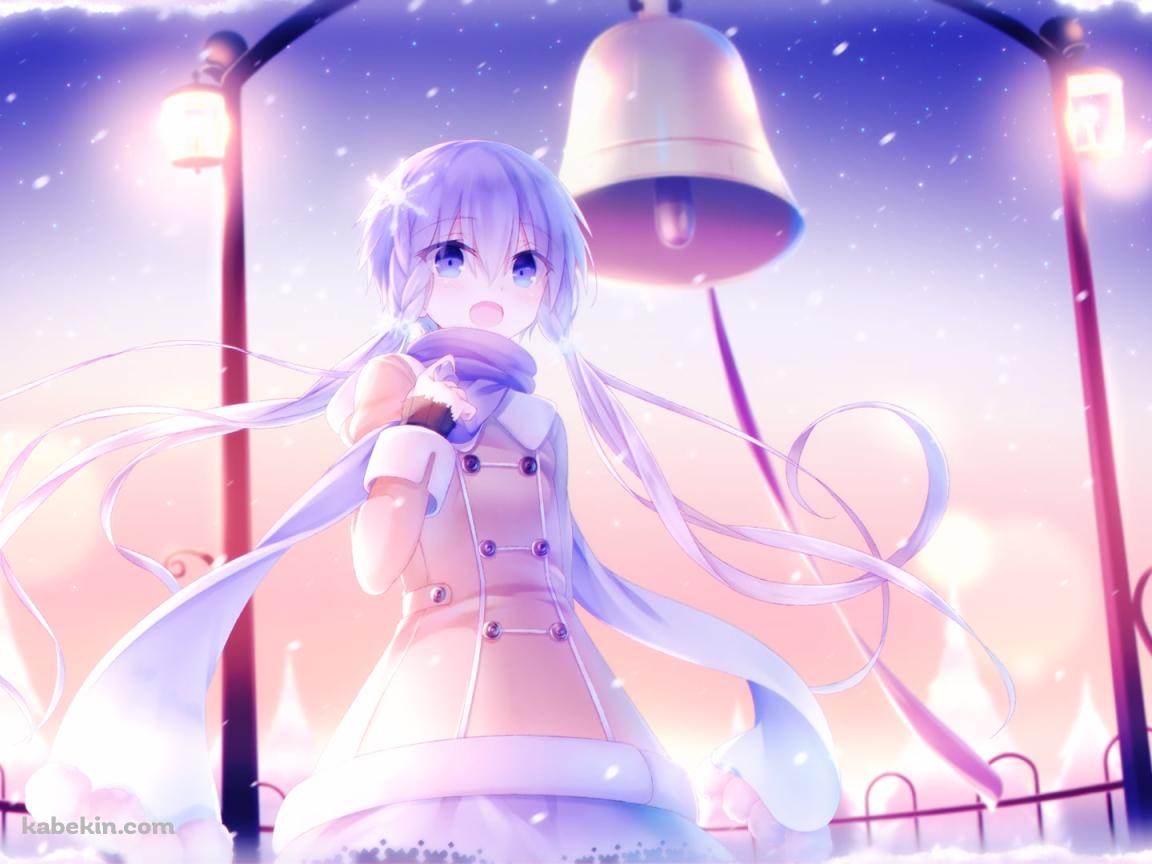 雪景色と笑顔の結月ゆかり / ボイスロイドの壁紙(1152px x 864px) 高画質 PC・デスクトップ用