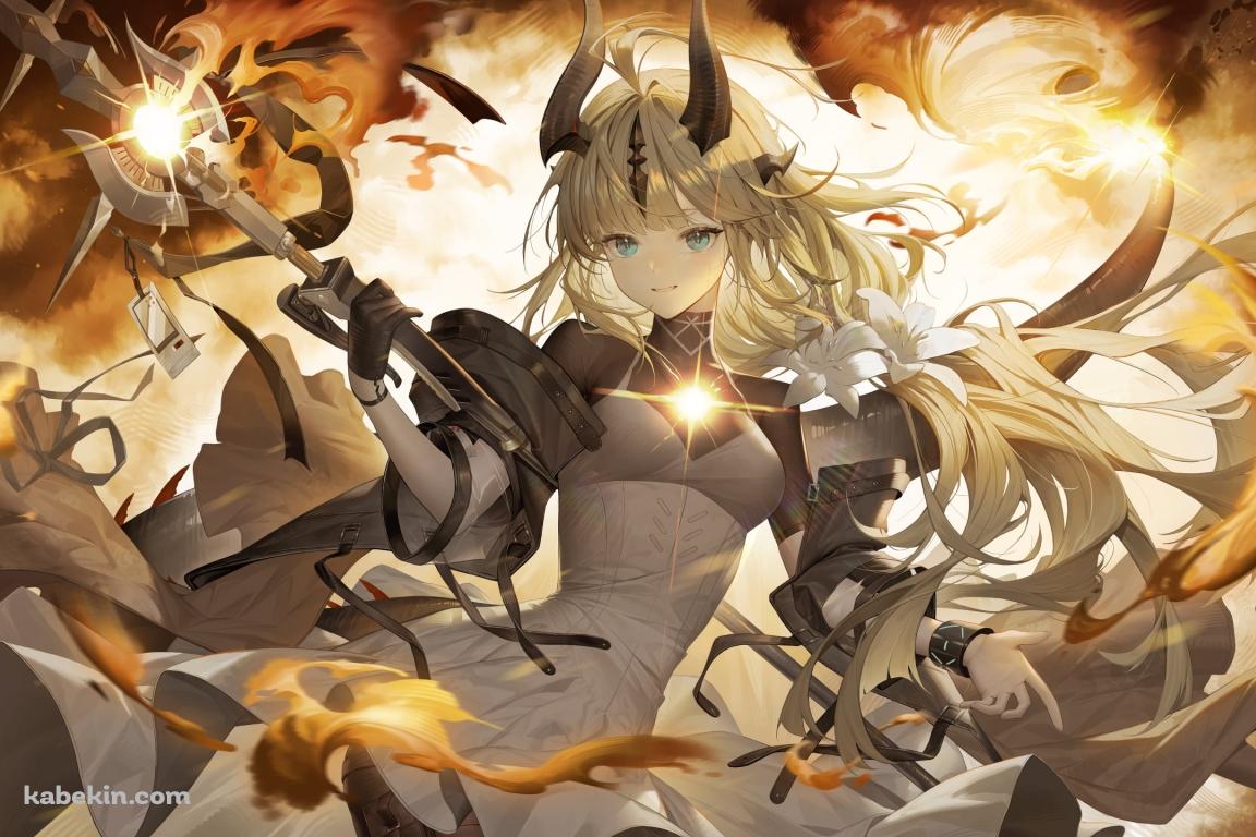 光る武器を持つリード / アークナイツの壁紙(1152px x 768px) 高画質 PC・デスクトップ用