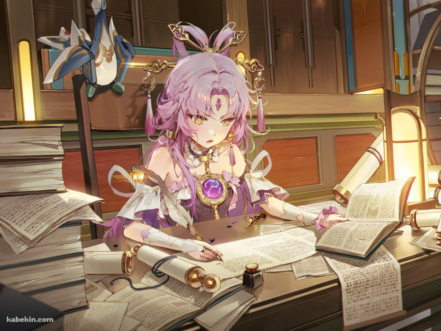 書物を読む符玄 / 崩壊:スターレイルの壁紙(1440px x 1080px) 高画質 PC・デスクトップ用