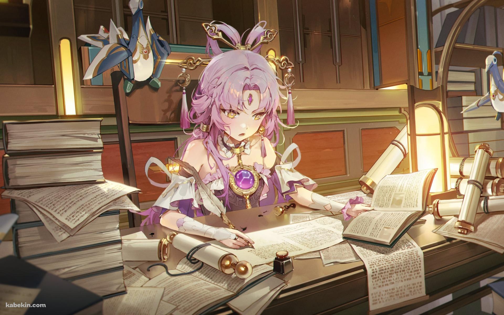 書物を読む符玄 / 崩壊:スターレイルの壁紙(1920px x 1200px) 高画質 PC・デスクトップ用