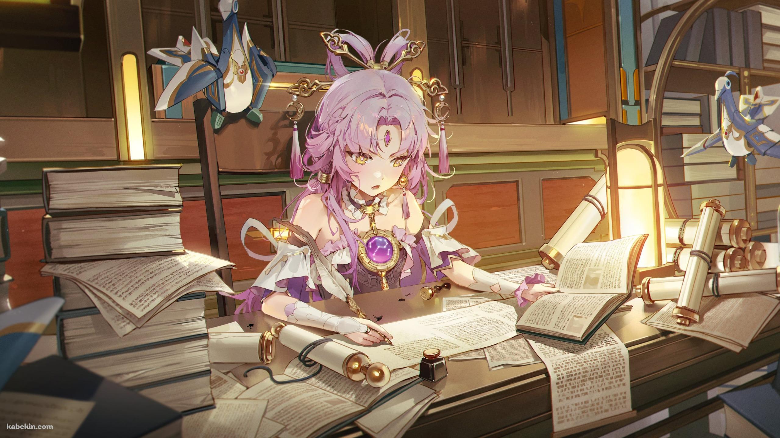 書物を読む符玄 / 崩壊:スターレイルの壁紙(2560px x 1440px) 高画質 PC・デスクトップ用