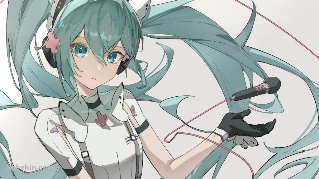 ナースコスの可愛い初音ミク / ボーカロイド / プロジェクトセカイの壁紙(1024px x 576px) 高画質 PC・デスクトップ用