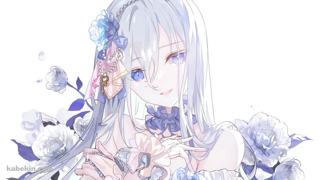 白い花と微笑む宵崎奏 / プロジェクトセカイの壁紙(1051px x 591px) 高画質 PC・デスクトップ用