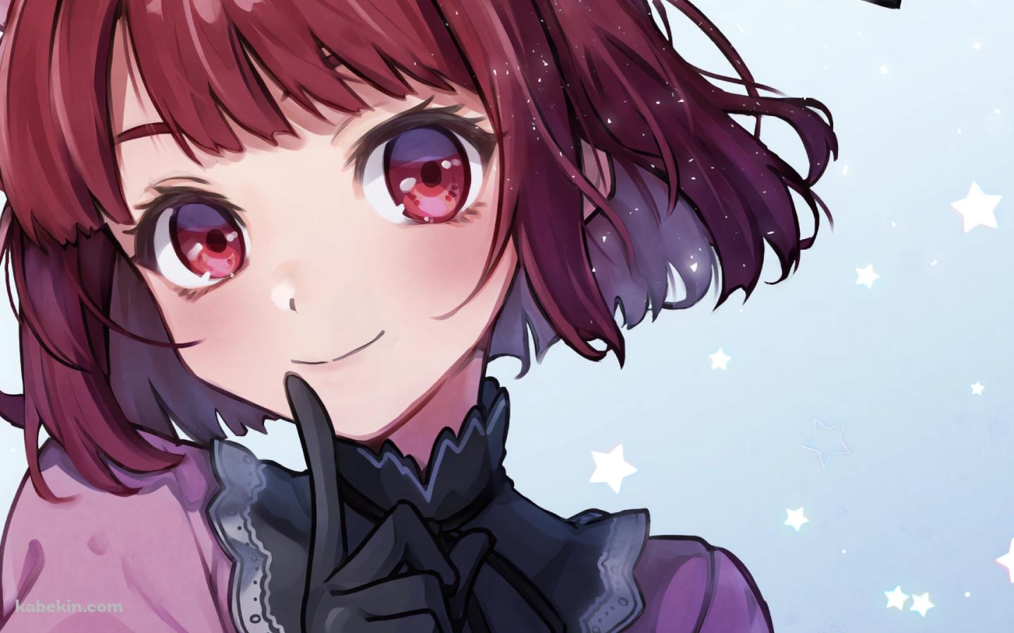 口元に人差し指をあてる可愛い有馬かな / 推しの子の壁紙(1440px x 900px) 高画質 PC・デスクトップ用
