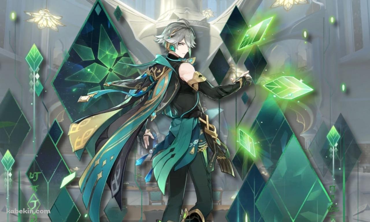 魔法を詠唱し振り向くアルハイゼン / 原神の壁紙(1280px x 768px) 高画質 PC・デスクトップ用