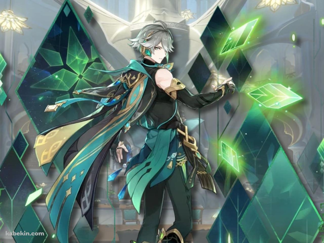 魔法を詠唱し振り向くアルハイゼン / 原神の壁紙(1280px x 960px) 高画質 PC・デスクトップ用