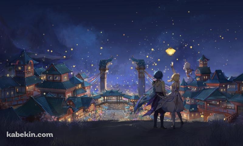 夜の祭 / 光る提灯 / 原神の壁紙(800px x 480px) 高画質 PC・デスクトップ用