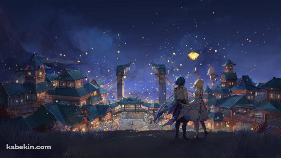 夜の祭 / 光る提灯 / 原神の壁紙(960px x 540px) 高画質 PC・デスクトップ用