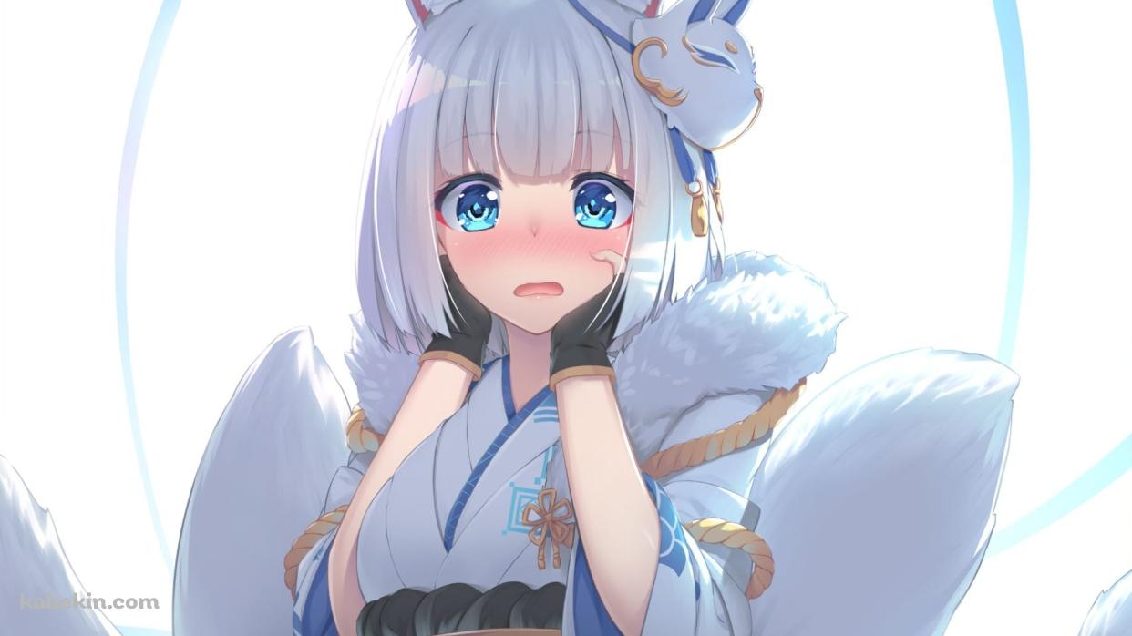 照れて顔を赤らめる可愛い加賀 / アズールレーンの壁紙(1242px x 698px) 高画質 PC・デスクトップ用