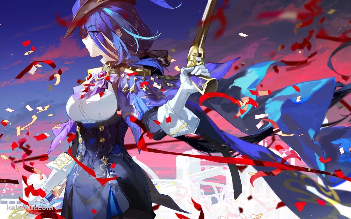 銃を持つクロリンデ / 原神の壁紙(1152px x 720px) 高画質 PC・デスクトップ用