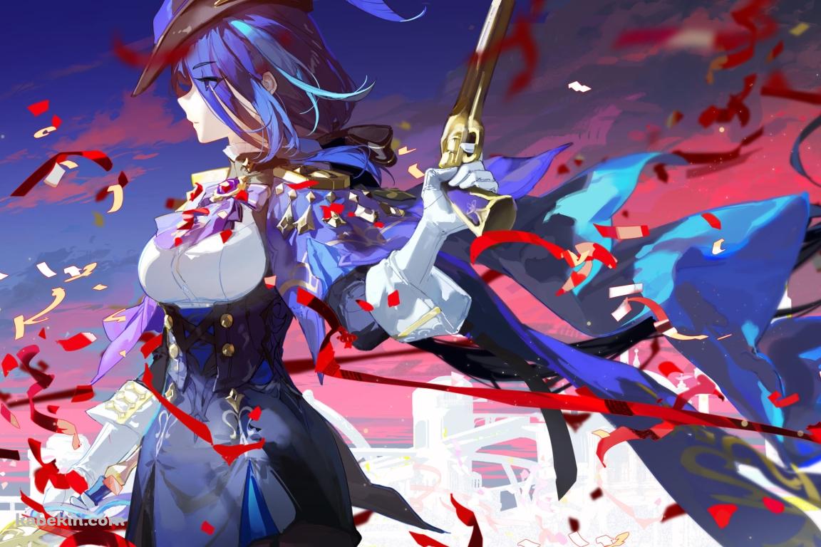銃を持つクロリンデ / 原神の壁紙(1152px x 768px) 高画質 PC・デスクトップ用