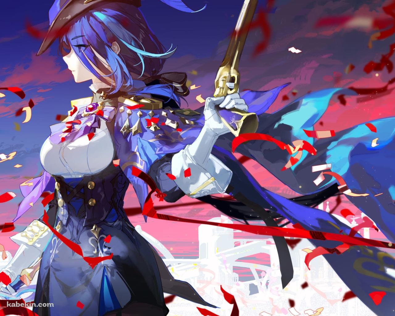 銃を持つクロリンデ / 原神の壁紙(1280px x 1024px) 高画質 PC・デスクトップ用