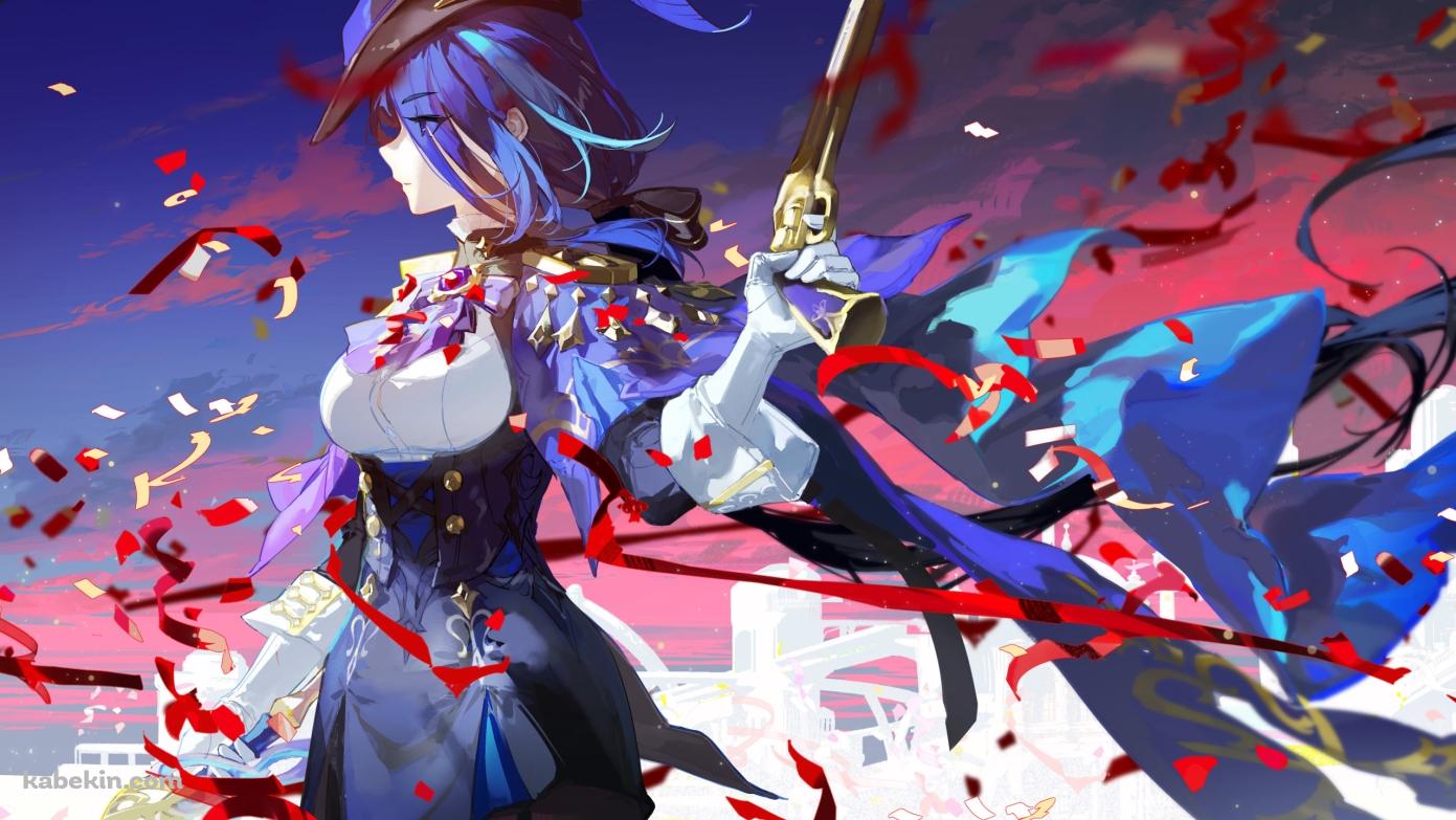 銃を持つクロリンデ / 原神の壁紙(1391px x 783px) 高画質 PC・デスクトップ用