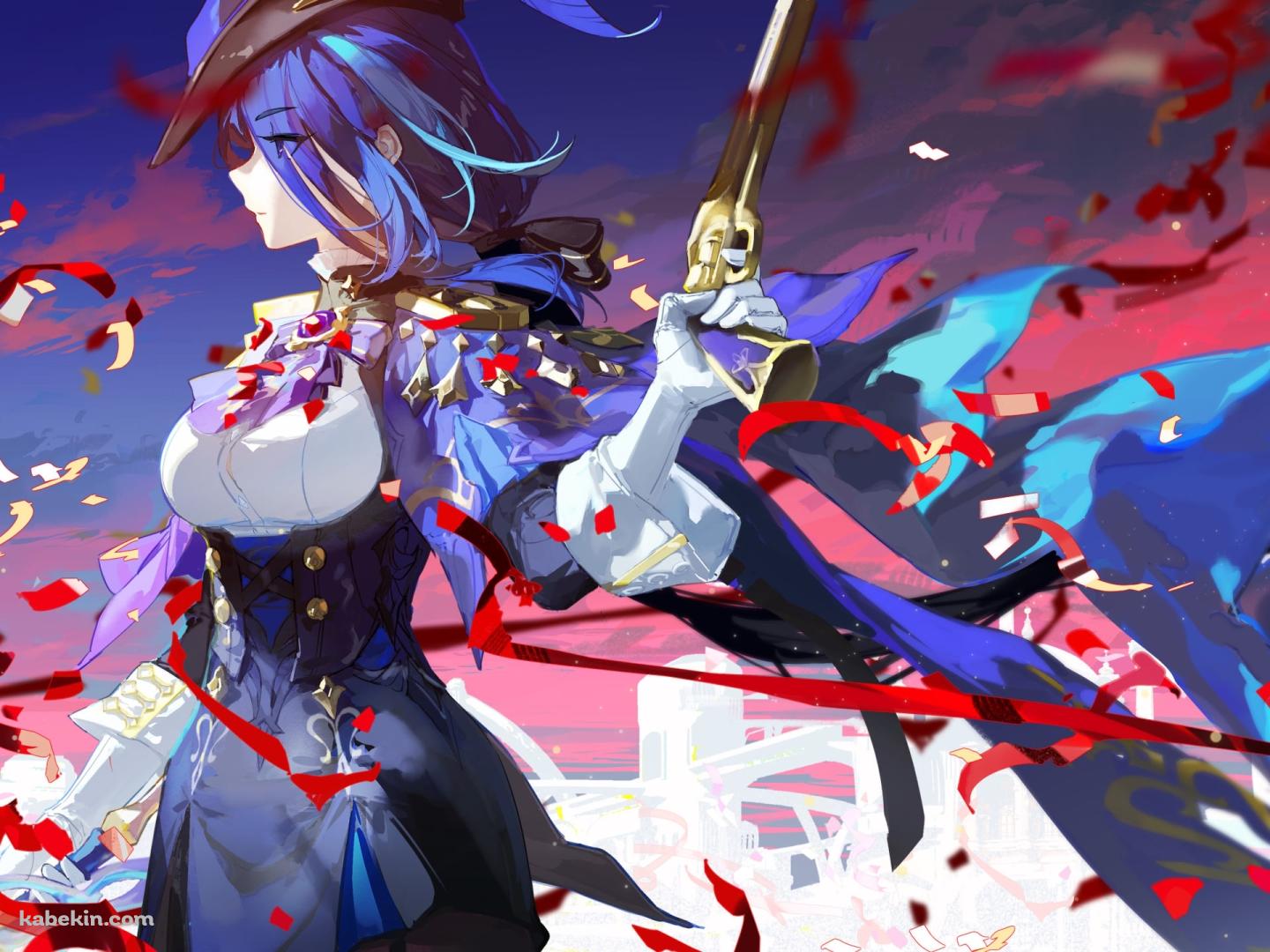 銃を持つクロリンデ / 原神の壁紙(1440px x 1080px) 高画質 PC・デスクトップ用