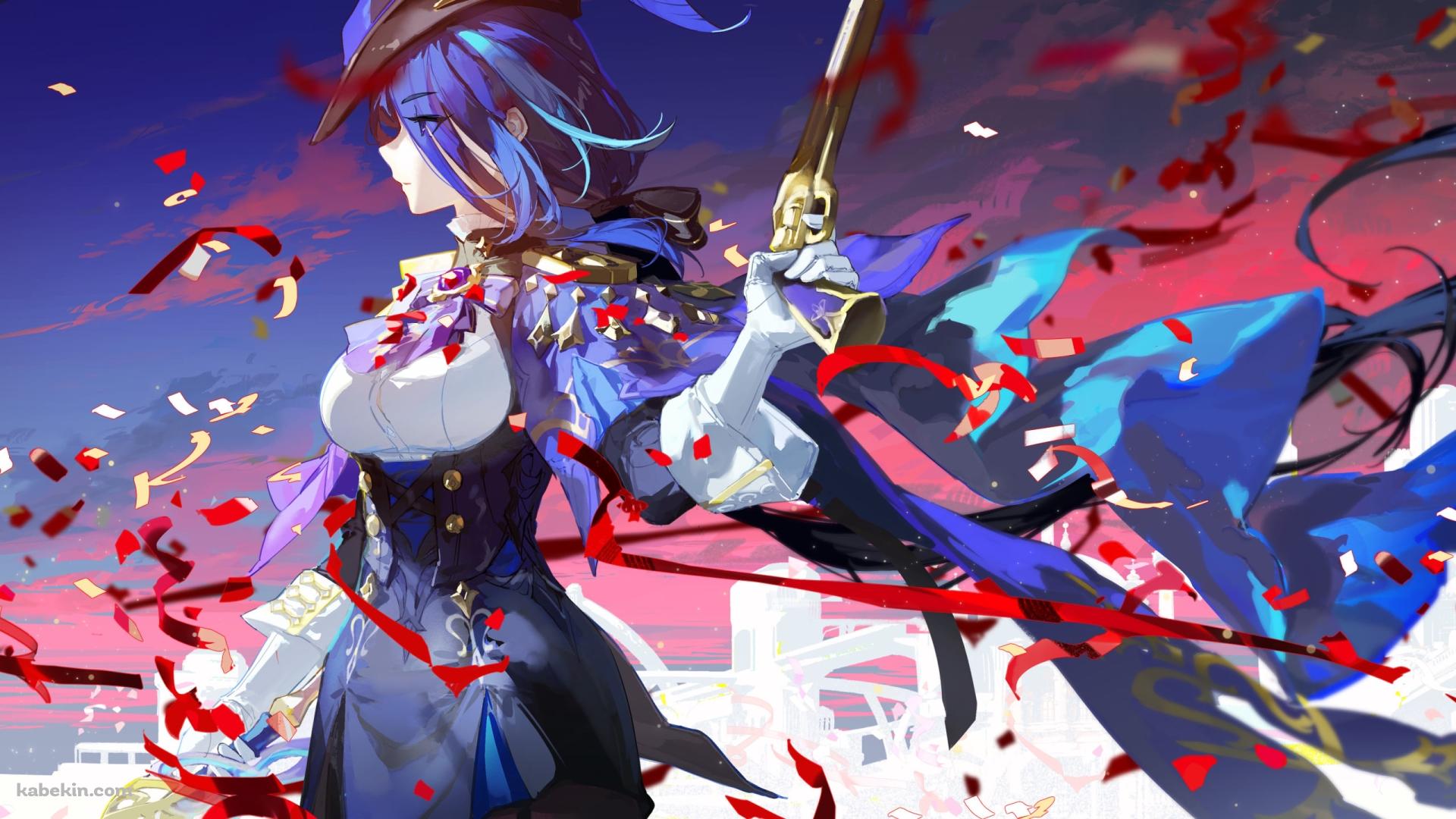 銃を持つクロリンデ / 原神の壁紙(1920px x 1080px) 高画質 PC・デスクトップ用
