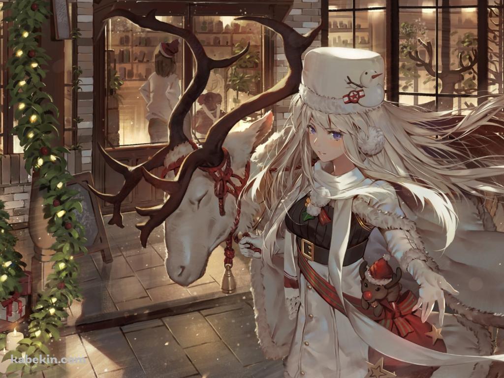 白いトナカイとエンタープライズ / クリスマス / アズールレーンの壁紙(1024px x 768px) 高画質 PC・デスクトップ用