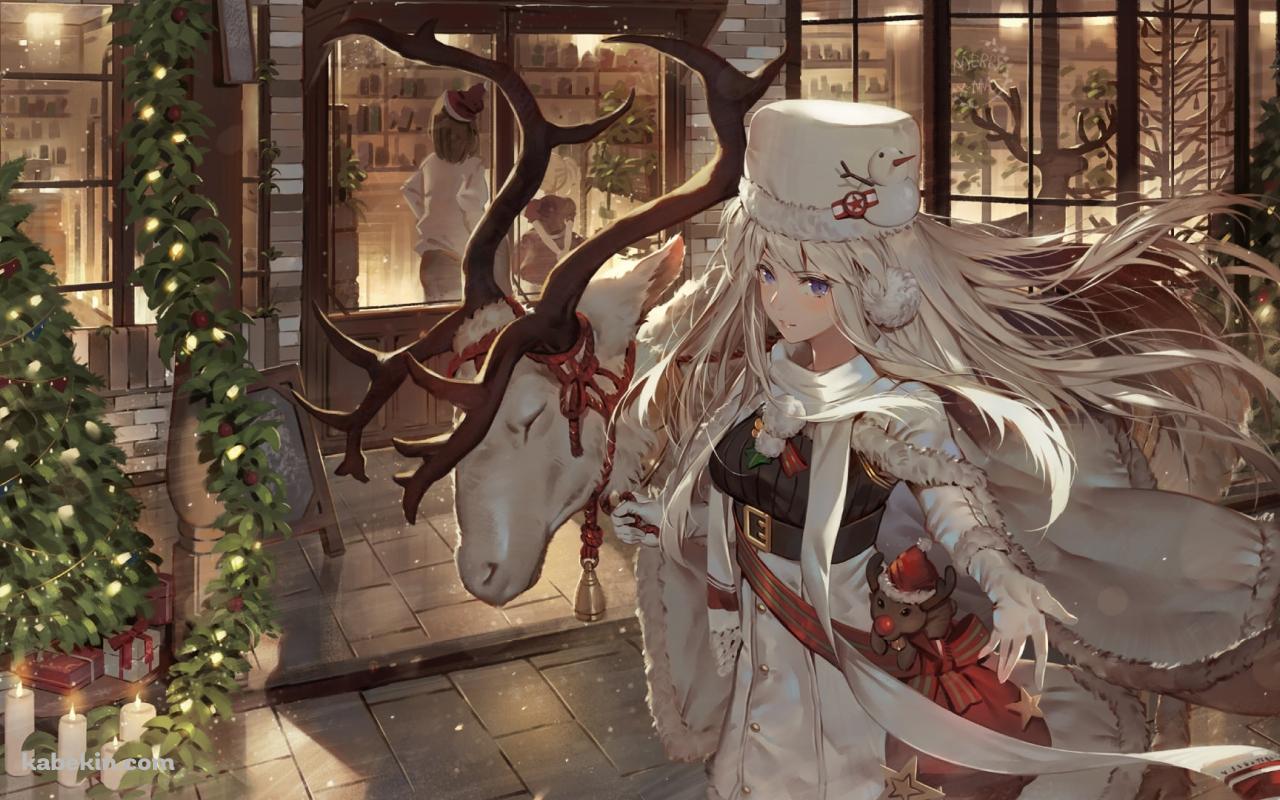 白いトナカイとエンタープライズ / クリスマス / アズールレーンの壁紙(1280px x 800px) 高画質 PC・デスクトップ用