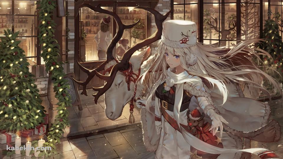 白いトナカイとエンタープライズ / クリスマス / アズールレーンの壁紙(960px x 540px) 高画質 PC・デスクトップ用