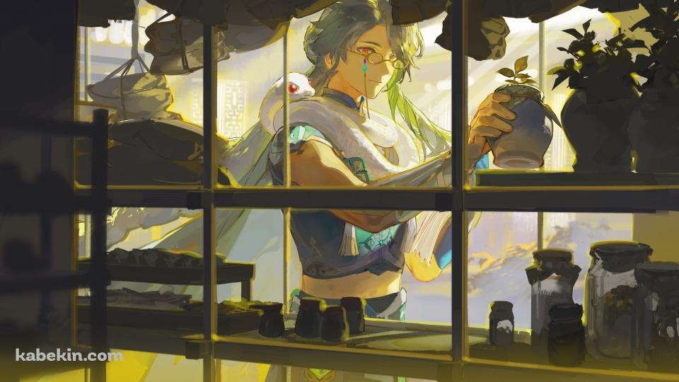 瓶に手をかける長生 / 原神の壁紙(960px x 540px) 高画質 PC・デスクトップ用
