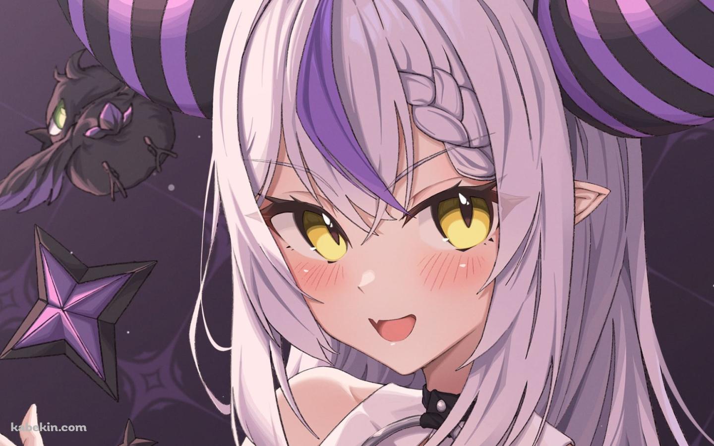 頬を赤らめた笑顔のラプラス・ダークネス / La+ Darkness / ホロライブ / バーチャルYouTuber / Vtuberの壁紙(1440px x 900px) 高画質 PC・デスクトップ用