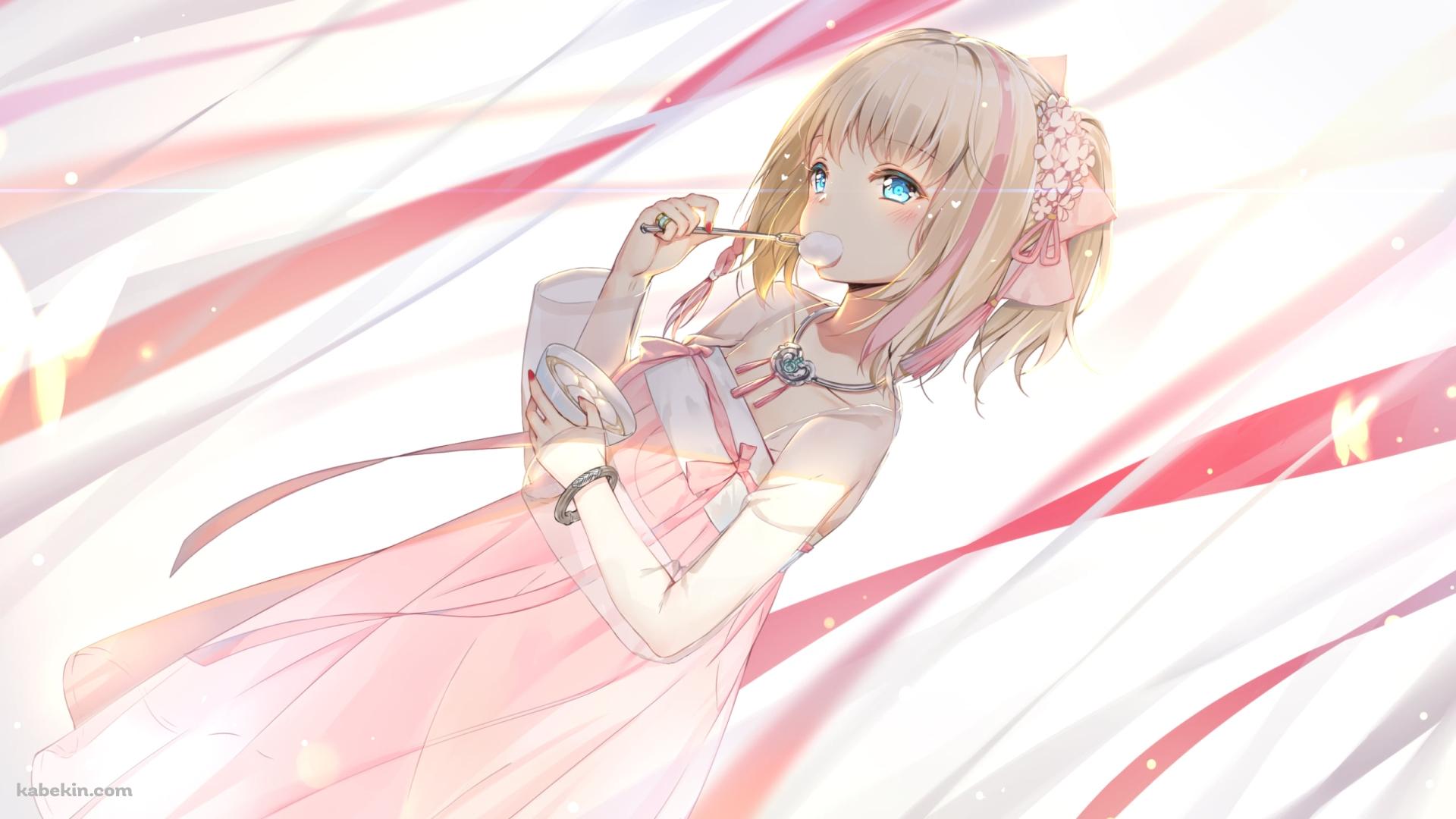 白い食べ物を食べるリッチモンド / アズールレーンの壁紙(1920px x 1080px) 高画質 PC・デスクトップ用
