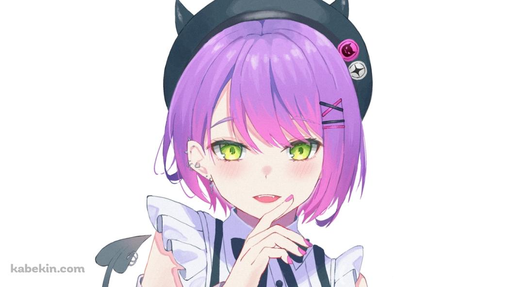 人差し指を立てるショートカットの常闇トワ / ホロライブ / バーチャルYouTuber / Vtuberの壁紙(1051px x 591px) 高画質 PC・デスクトップ用