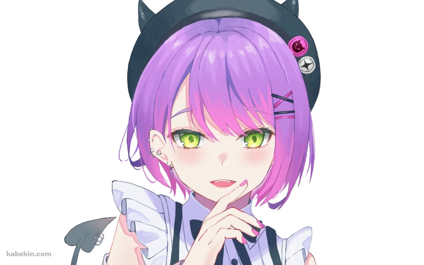 人差し指を立てるショートカットの常闇トワ / ホロライブ / バーチャルYouTuber / Vtuberの壁紙(1440px x 900px) 高画質 PC・デスクトップ用