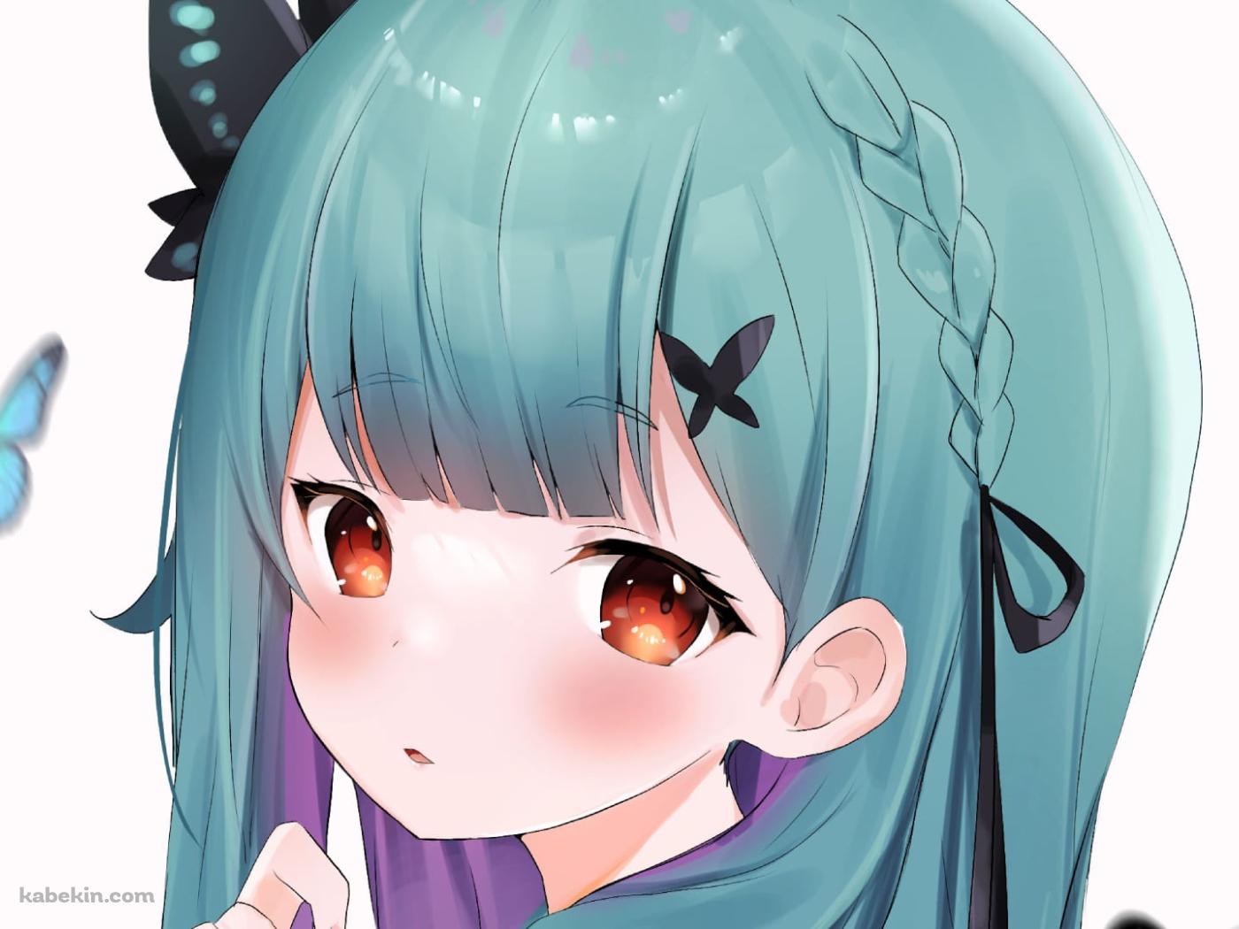 頬を赤らめてこちらを見つめる潤羽るしあ / ホロライブ / バーチャルYouTuberの壁紙(1400px x 1050px) 高画質 PC・デスクトップ用