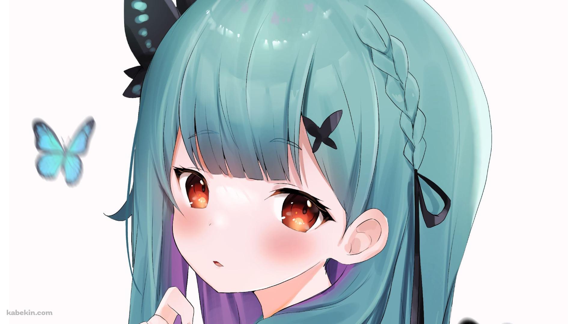 頬を赤らめてこちらを見つめる潤羽るしあ / ホロライブ / バーチャルYouTuberの壁紙(1920px x 1080px) 高画質 PC・デスクトップ用