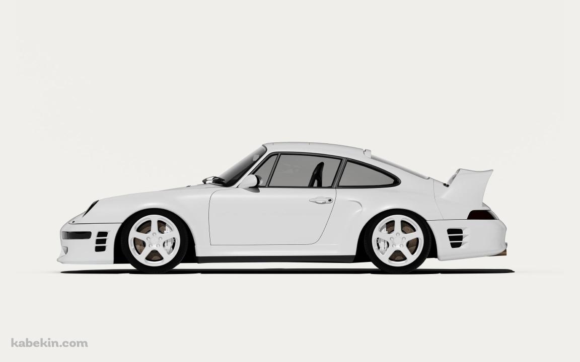 横向きのポルシェ / 白 / サイドの壁紙(1152px x 720px) 高画質 PC・デスクトップ用