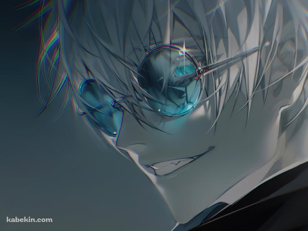 笑う青いサングラスをかけた五条悟 / 呪術廻戦の壁紙(1024px x 768px) 高画質 PC・デスクトップ用