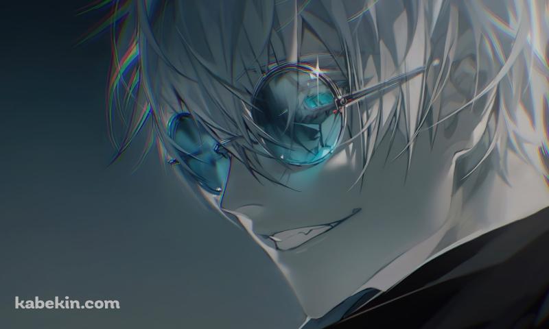 笑う青いサングラスをかけた五条悟 / 呪術廻戦の壁紙(800px x 480px) 高画質 PC・デスクトップ用