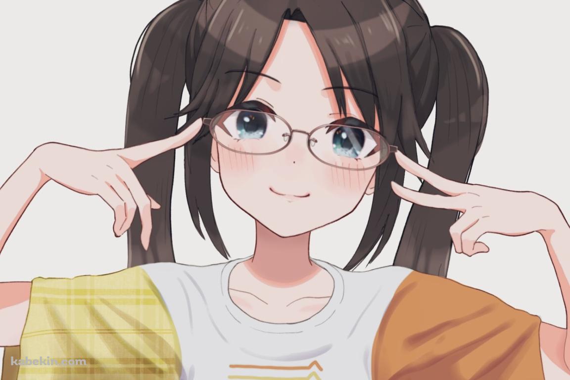 眼鏡に指をあてる三峰結華 / アイドルマスターの壁紙(1152px x 768px) 高画質 PC・デスクトップ用