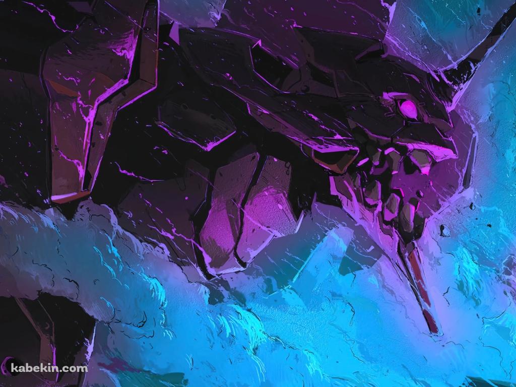 水色の煙とエヴァ初号機 / 新世紀エヴァンゲリオンの壁紙(1024px x 768px) 高画質 PC・デスクトップ用