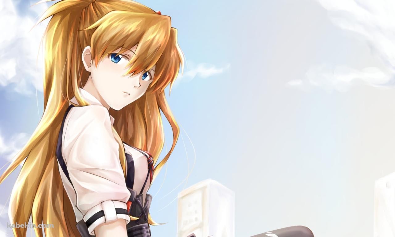 振り返る制服姿の惣流・アスカ・ラングレー / 新世紀エヴァンゲリオンの壁紙(1280px x 768px) 高画質 PC・デスクトップ用