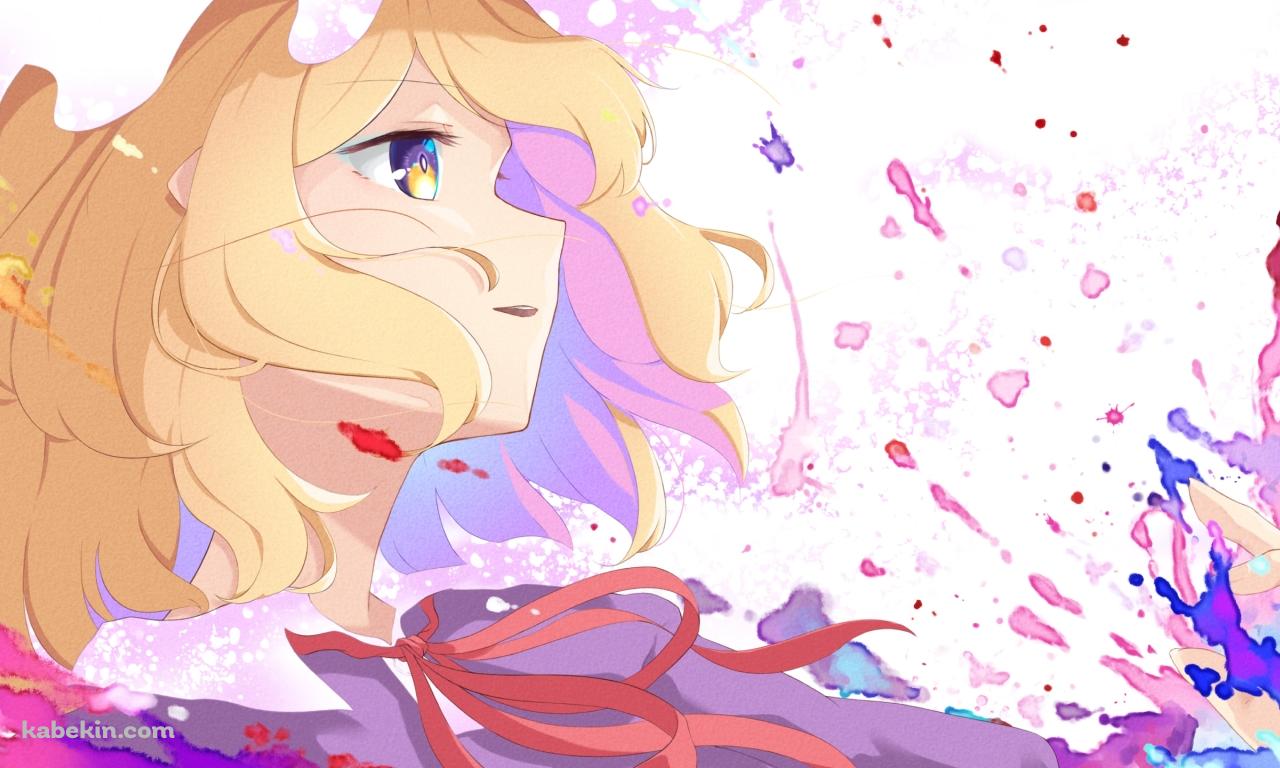 水彩で描いたマエリベリー・ハーン / 東方の壁紙(1280px x 768px) 高画質 PC・デスクトップ用