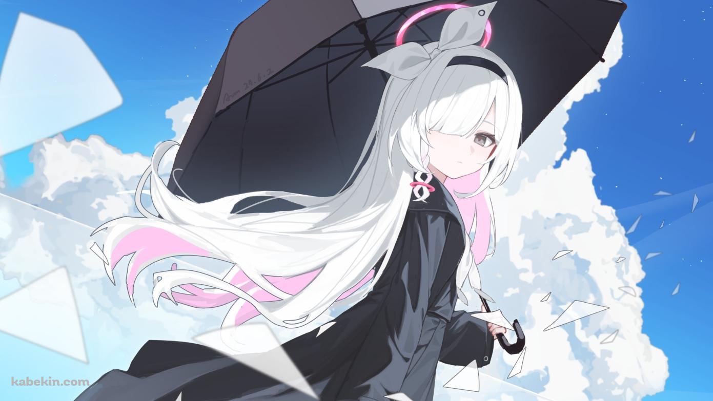 黒い日傘をさすプラナ / ブルーアーカイブの壁紙(1391px x 783px) 高画質 PC・デスクトップ用