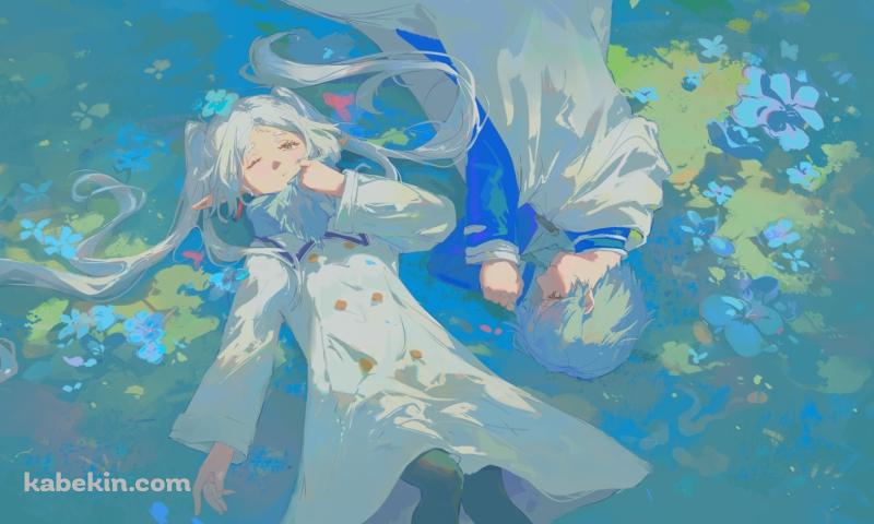 水に浮かぶフリーレンとヒンメル / 葬送のフリーレンの壁紙(800px x 480px) 高画質 PC・デスクトップ用