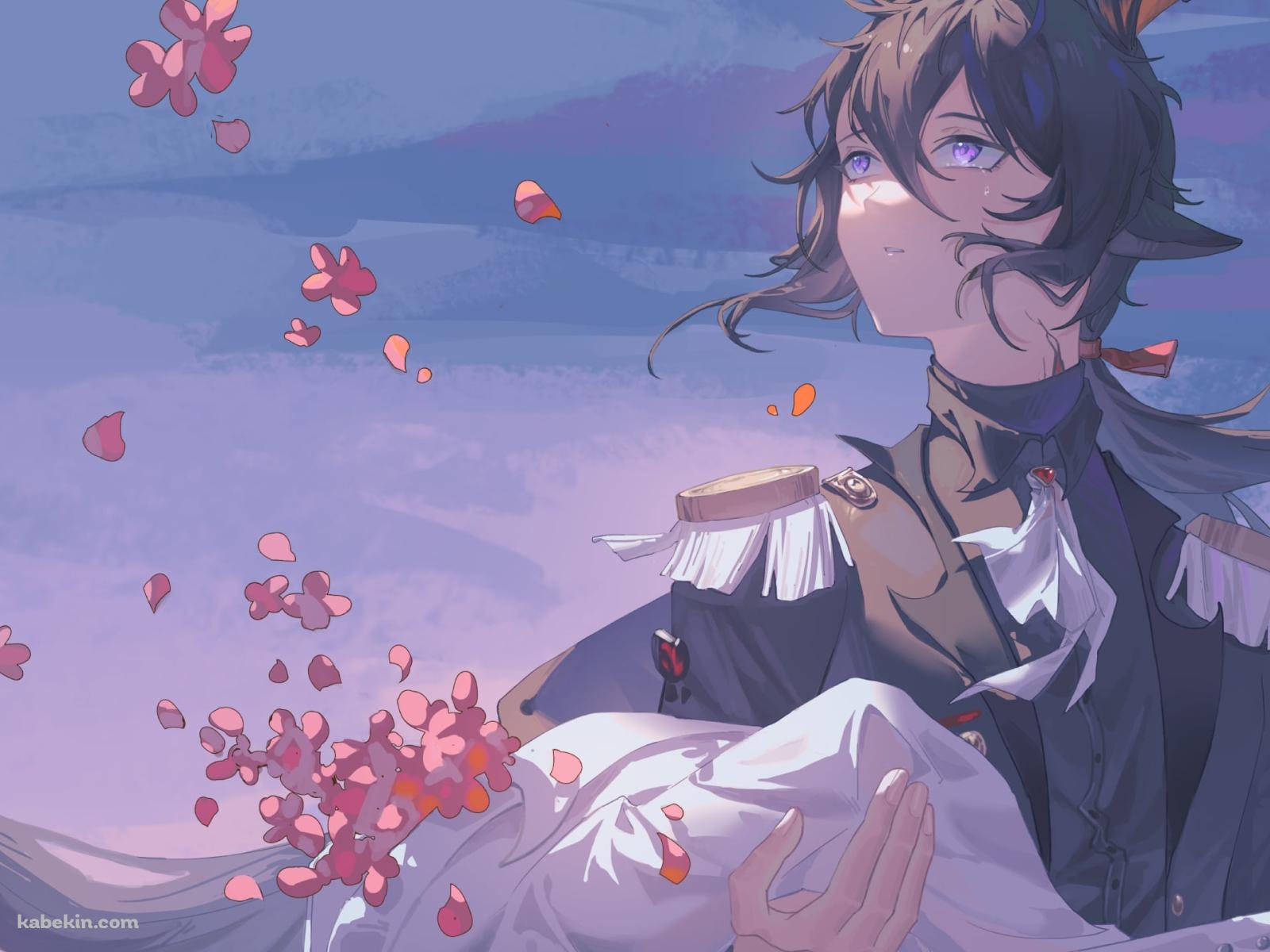 ピンクの花とエーベンホルツ / アークナイツの壁紙(1600px x 1200px) 高画質 PC・デスクトップ用