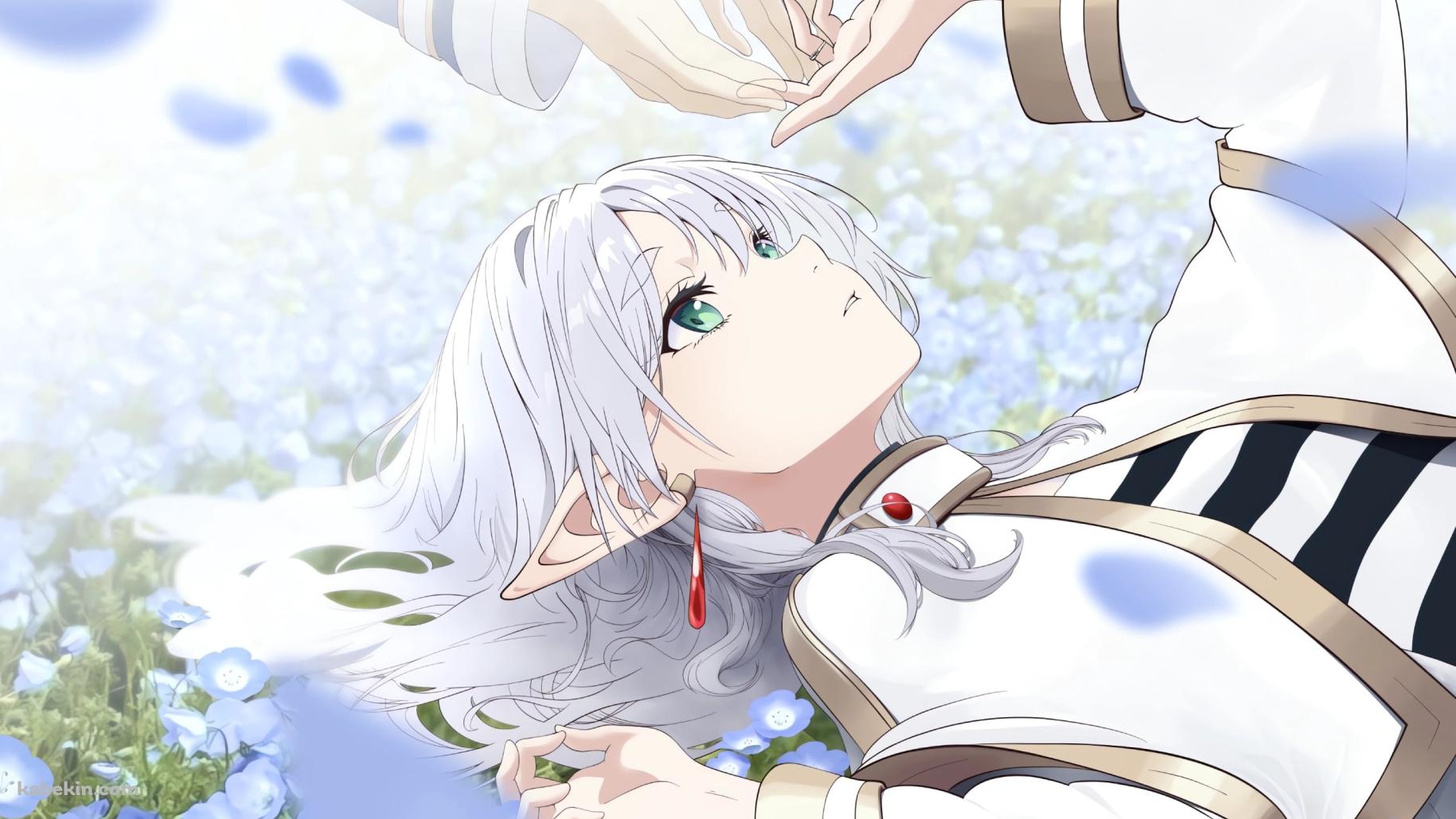 ヒンメルの手に触れるフリーレン / 蒼月草 / 葬送のフリーレンの壁紙(1829px x 1029px) 高画質 PC・デスクトップ用