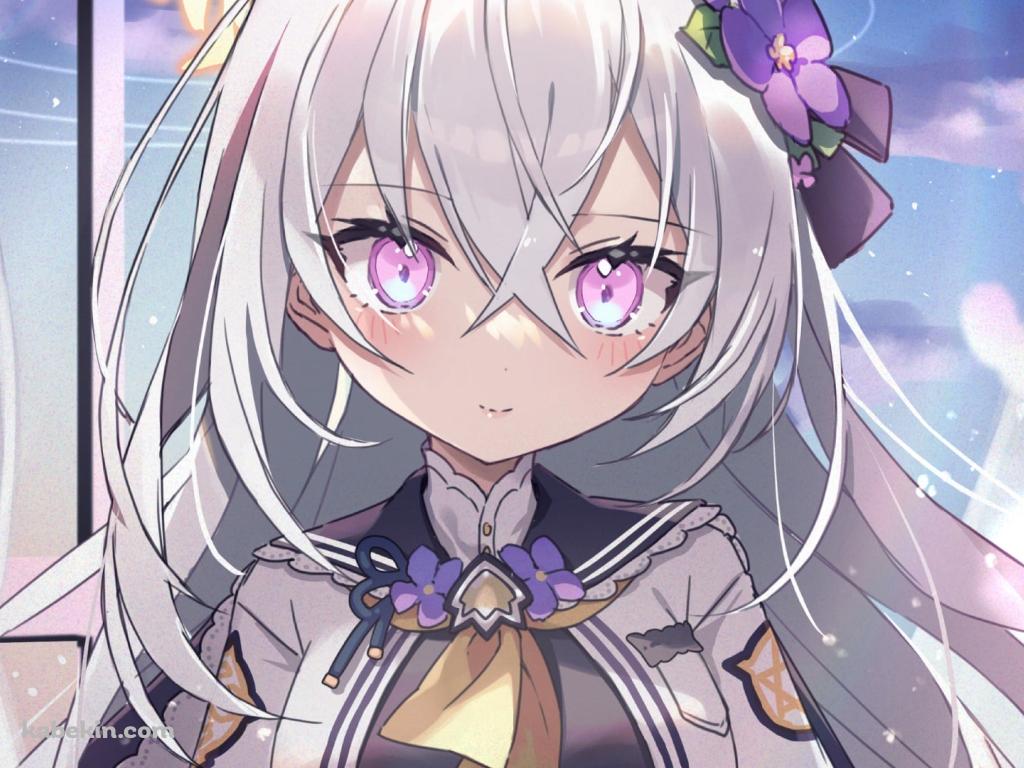 ピンクの瞳で真っ直ぐ見つめる白洲アズサ / ブルーアーカイブの壁紙(1024px x 768px) 高画質 PC・デスクトップ用